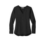 Port Authority Women's Long Sleeve Button-Front Blouse.