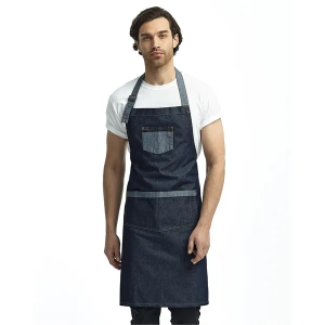 Artisan Collection by Reprime Unisex Domain Contrast Denim Bib Apron